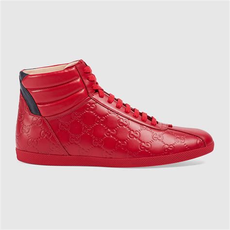 gucci red and blue stripe sneakers|Gucci red sneakers men.